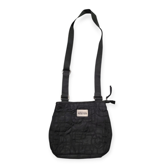 Kenneth Cole Quilted Logo Crossbody Adjustable Shoulder Bag‎ in Black Nylon - Picture 1 of 10